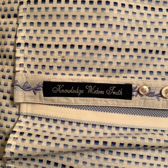 Robert Graham White w/Navy & Carolina Blue Checks - Picture 4 of 10